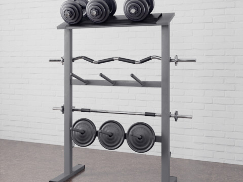 34 types of fitness equipment 3D Model