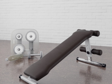 34 types of fitness equipment 3D Model
