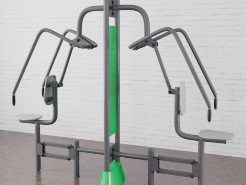 34 types of fitness equipment 3D Model