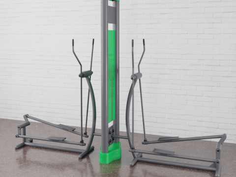 34 types of fitness equipment 3D Model