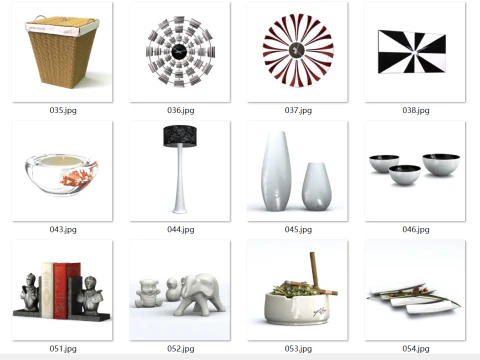 65 interior decorations 3D Model