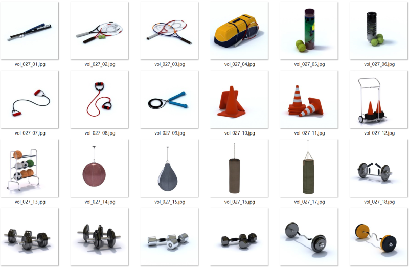 96 equipamiento deportivo Modelo 3D .c4d .max .obj .3ds .fbx .stl .blend 