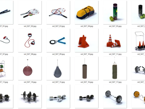 96 peralatan olahraga Model 3D