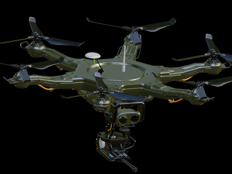 Drones and Parts 3D Model