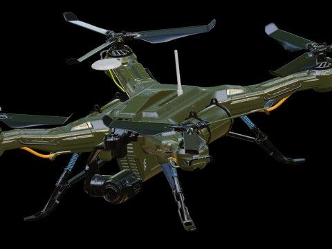 Drones and Parts 3D Model