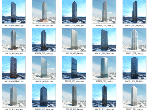 52 skyscrapers 3D Модель