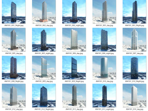 52 wolkenkrabbers 3D Model