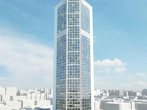 52 skyscrapers 3D Model