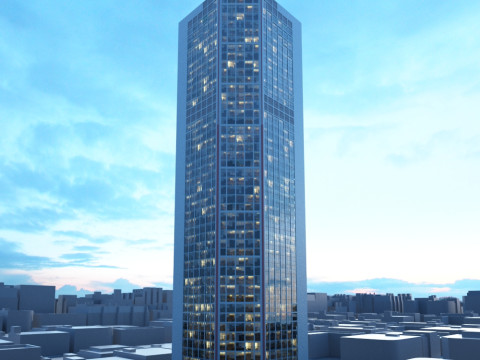 52 skyscrapers 3D Model