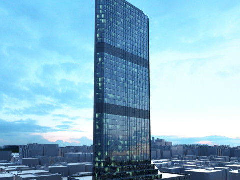 52 skyscrapers 3D Model