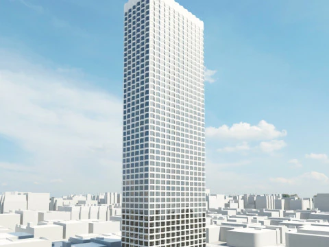 52 skyscrapers 3D Model