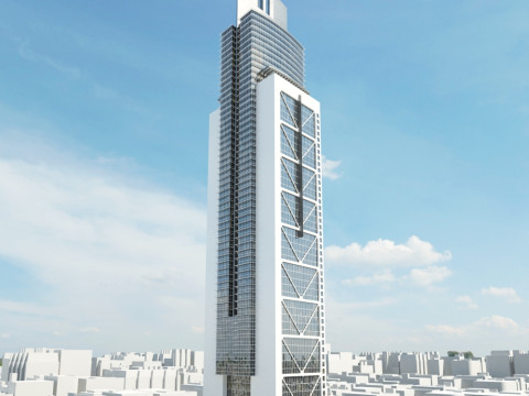 52 skyscrapers 3D Model