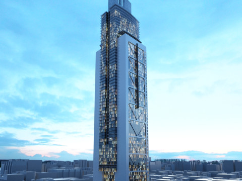 52 skyscrapers 3D Model