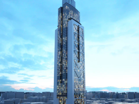 52 skyscrapers 3D Model