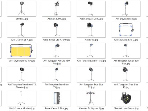 舞台照明器具63台 3Dモデル