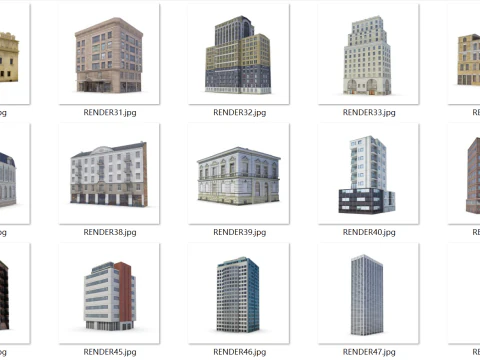 64 sets of housing construction 3D Model