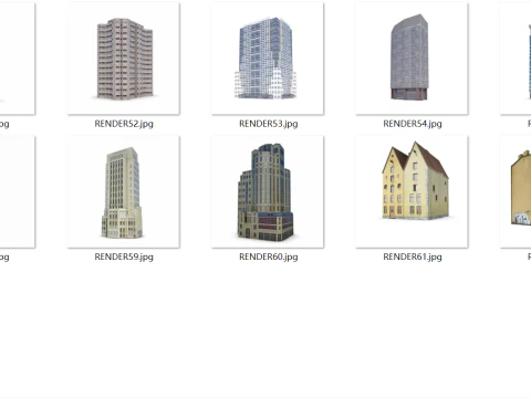 64 sets of housing construction 3D Model