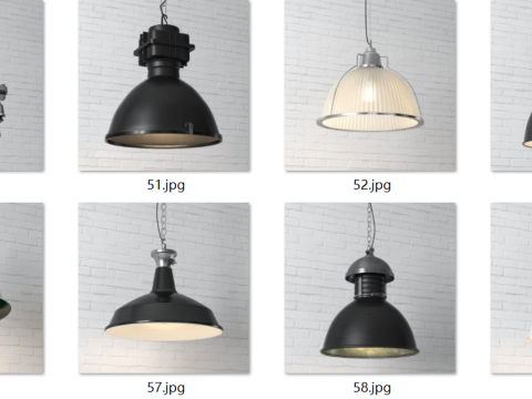 59 industrial pendant lights 3D Model