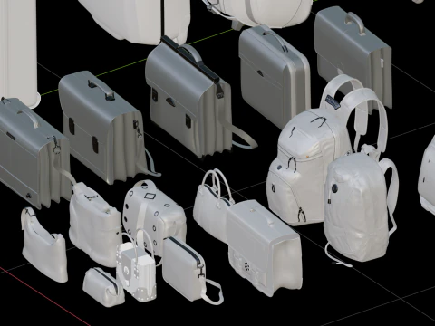 Shoes backpacks daily necessities 3D Model