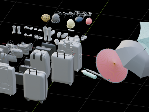 신발 백팩 일용품 3D 모델