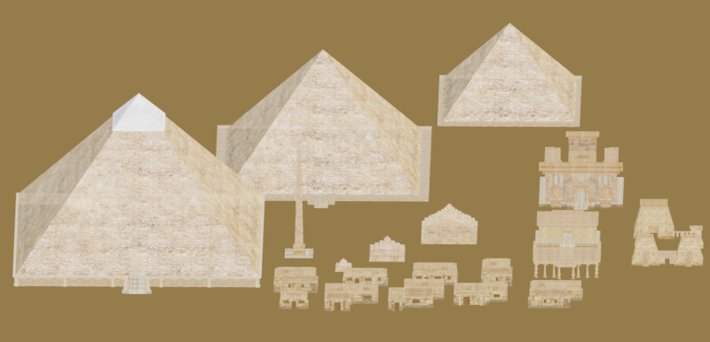 Ancient Egyptian pyramids 3D Модель .c4d .max .obj .3ds .fbx .stl .blend