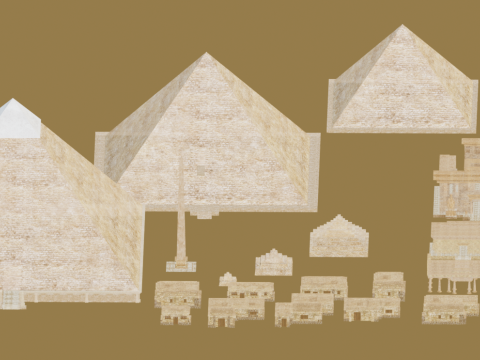 Ancient Egyptian pyramids 3D मॉडल