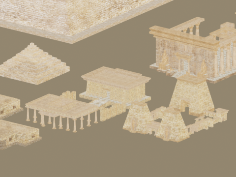 Ancient Egyptian pyramids 3D Модель
