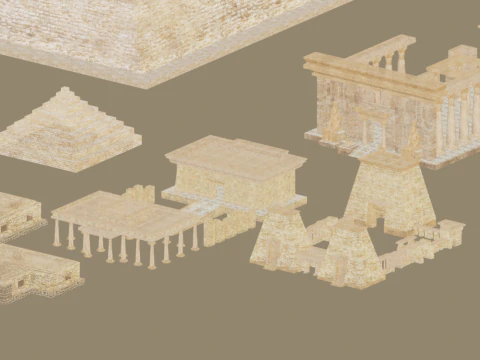 Ancient Egyptian pyramids 3D Model