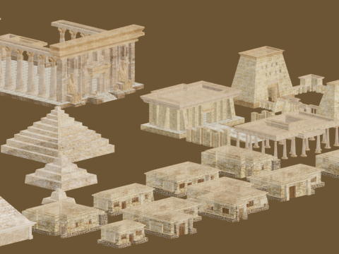 Ancient Egyptian pyramids 3D Модель