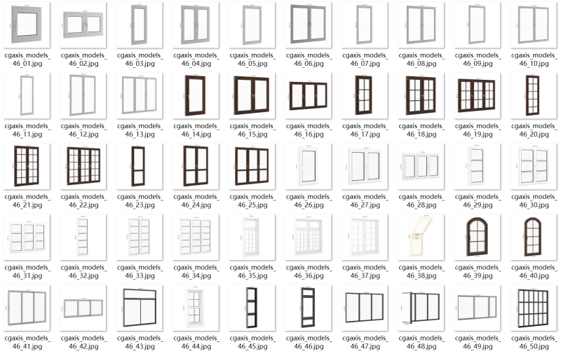 50 Window Models 3D Model .c4d .max .obj .3ds .fbx .stl .blend
