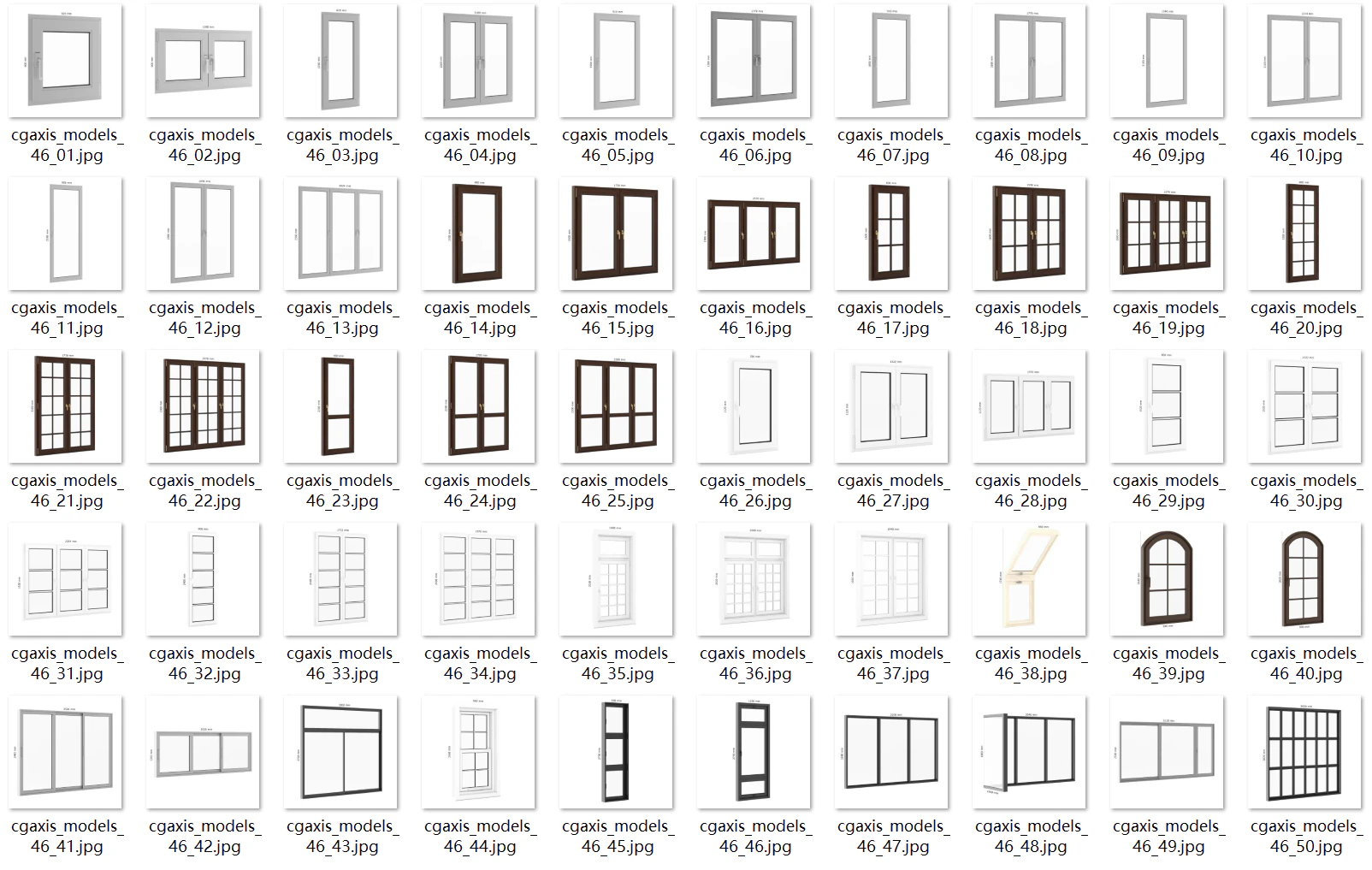 50 Window Models 3D Model .c4d .max .obj .3ds .fbx .stl .blend 