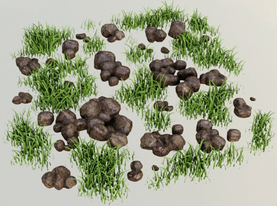 Grassland rock model 3D Model .c4d .max .obj .3ds .fbx .stl .blend 