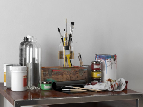 40 Vintage-Dekorationen 3D Modell