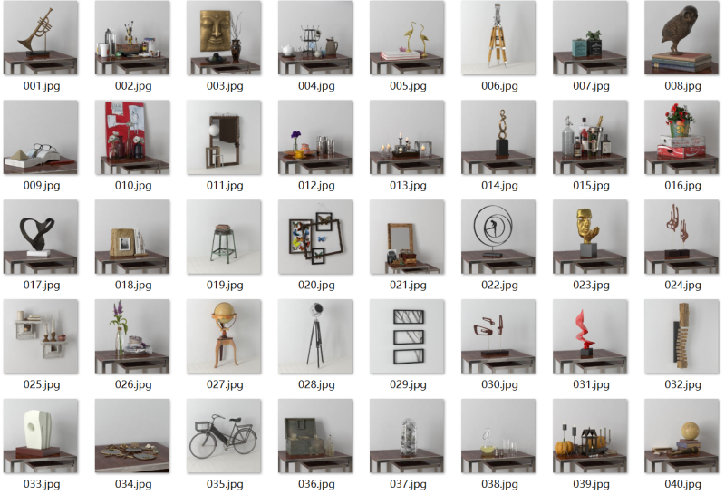 40 Vintage-Dekorationen 3D Modell .c4d .max .obj .3ds .fbx .stl .blend 