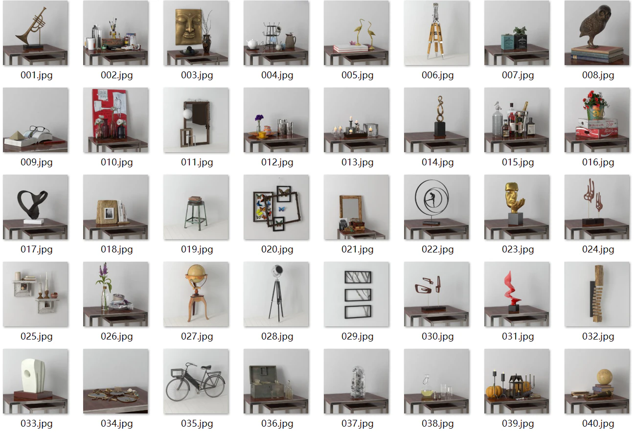 40 vintage decorations 3D Model .c4d .max .obj .3ds .fbx .stl .blend 