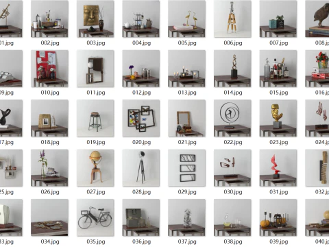 40 vintage decorations 3D Model