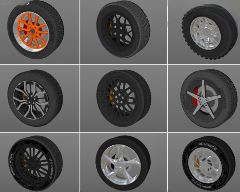 車の車輪20個 3Dモデル .c4d .max .obj .3ds .fbx .stl .blend