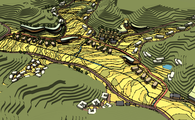 Autumn Terraced Fields 3D Model .c4d .max .obj .3ds .fbx .stl .blend