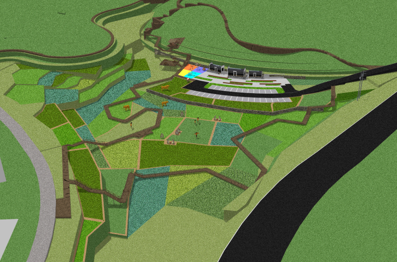 Rural relay station field plank road 3D Model .c4d .max .obj .3ds .fbx .stl .blend
