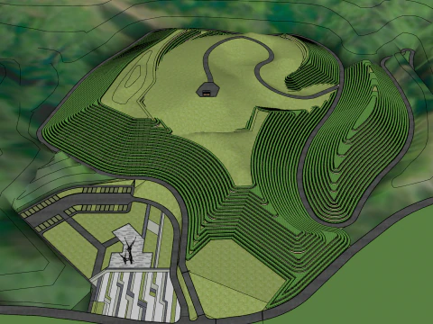 Tea plantation 3D Model