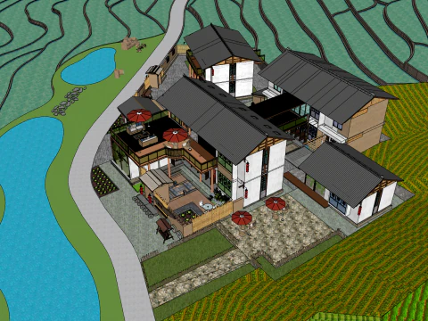 Terraced Homestays 3D Model