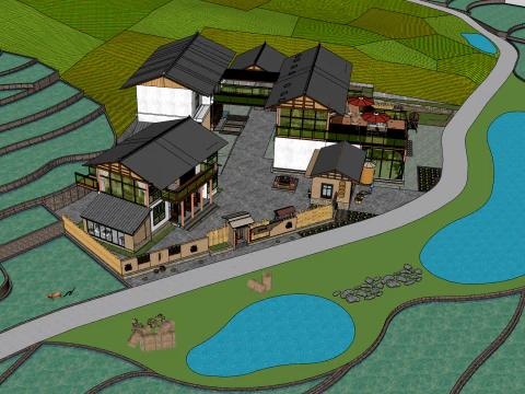 Terraced Homestays 3D Model