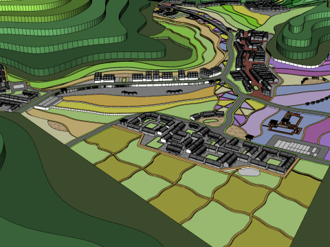 Terraced landscape 3D Model