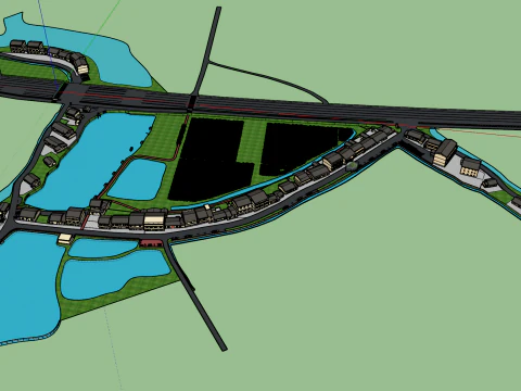 Villages and Terraced Fields 3D Model