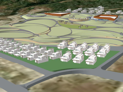 Mountain villa group 3D Model