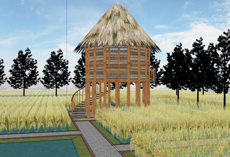 Pemandangan sawah Model 3D .c4d .max .obj .3ds .fbx .stl .blend