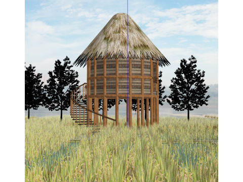 Pemandangan sawah Model 3D