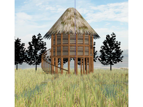 Rice field landscape 3D Model