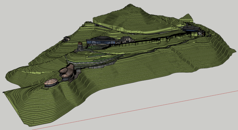 Terraced fields and houses Modelo 3D .c4d .max .obj .3ds .fbx .stl .blend