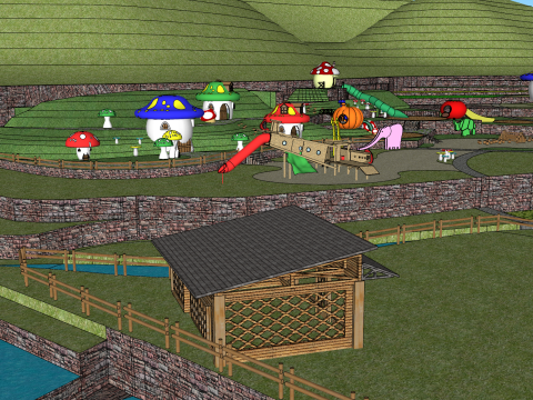 Taman hiburan anak-anak liar Model 3D